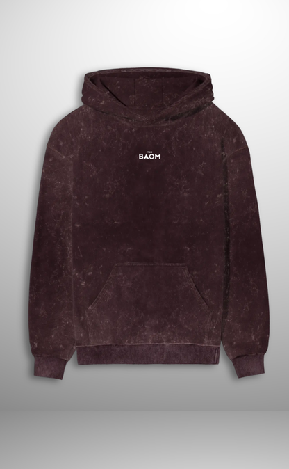 Classic Acid Wash Hoodie - Maroon (Unisex)