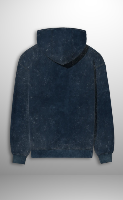 Classic Acid Wash Hoodie - Navy Blue (Unisex)