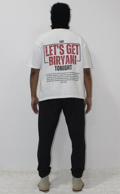 Let’s Get Biryani Tonight T-Shirt – White (Unisex)