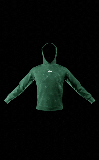 Classic Acid Wash Hoodie - Bottle Green (Unisex)