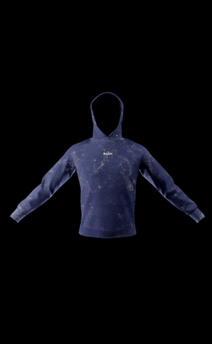 Classic Acid Wash Hoodie - Navy Blue (Unisex)
