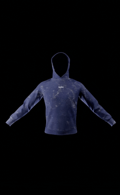Classic Acid Wash Hoodie - Navy Blue (Unisex)